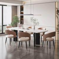 Fauteuil de salle à manger en acier inoxydable de style italien, luxe léger, design moderne et minimaliste, édition designer 2024, nouveau modèle