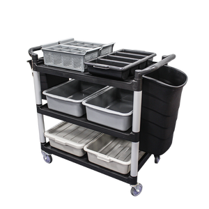 Wholesale 2-Layer Utility Industrial <strong>Service</strong> Trolley <strong>Cart</strong> with Storage Tote Box Hotel &amp; Restaurant Supplies - Product Image 3