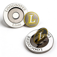 Marqueurs de golf personnalisés pour joueurs |   Métal plaqué argent-bleu avec gravure de logo pour les tournois et événements de marque