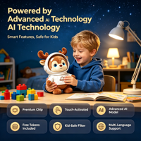 Peluche Renne Intelligent IA pour Tout-Petits – Jouet Interactif Doux en Forme d'Élan – Idéal Cadeau de Noël