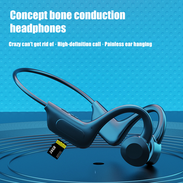 Portable Bone Conduction Headphone VG02 Audifonos Bt5.1 Long Endurance Earphone TWS Sport Waterproof Wireless Headset