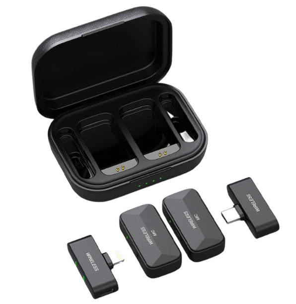 K16 Wireless Mic for Vlogging Round Collar Clip Microphone Wireless Neck Mic