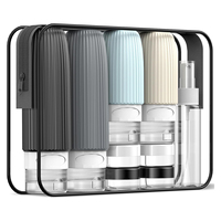 Ensemble de voyage écologique de 16 flacons, approuvé par la TSA, anti-fuite, taille voyage, kit de flacons en silicone pour produits de toilette