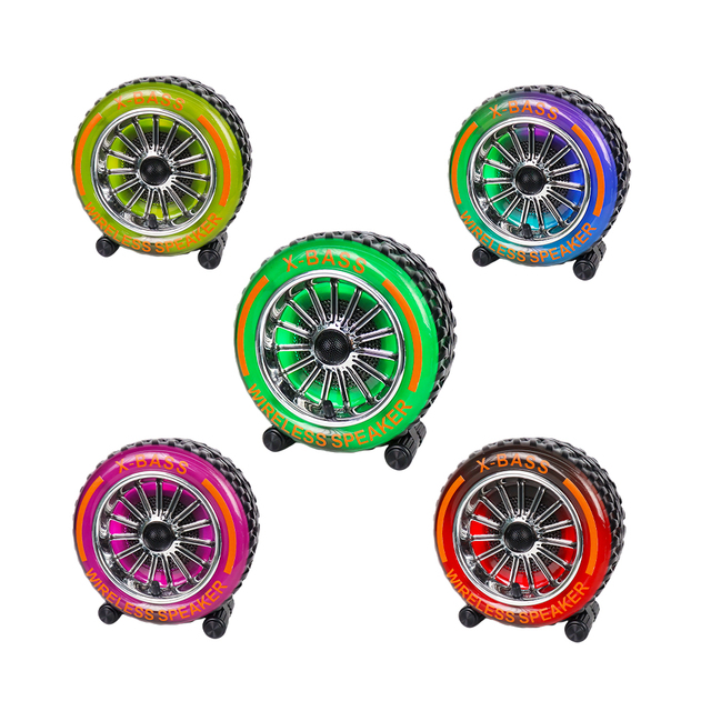 SING-E ZQS818X BT Unique Tire Shaped Design Compact Desktop Speaker for PC/Computer Mini Home Audio with Rich Bass