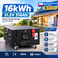 Expédition depuis la Pologne : Batterie Lifepo4 51,2V 314Ah 16kWh, batteries au lithium Plug-and-Play avec fonction BSM JK V19 et fonction de chauffage.