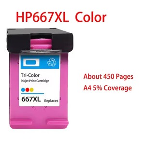 Cartucho de Tinta Compatible con <span class=keywords><strong>HP</strong></span> 667 667XL para Impresoras DeskJet Ink Advantage 1275 <span class=keywords><strong>2374</strong></span> 2375 2376 2775 2776 6475 6476 6075 - Product Image 3