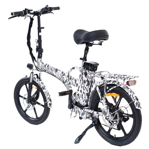 Bicicleta de montaña eléctrica de fibra de carbono de 20 pulgadas de almacén de la UE, bicicleta eléctrica plegable con suspensión completa, neumático grueso de litio de 250W, diseño italiano - Product Image 1