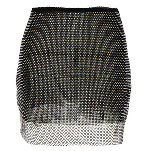Mini-jupe en maille à strass, taille naturelle, micro-élastique, à sequins, moulante, pour clubbing - Product Image 5