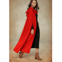 Poncho pour femmes, hiver, à capuche, en laine, ouvert sur le devant, cape ample, long manteau uni, sweat-shirts à capuche, vêtements de cosplay, vêtements décontractés de Noël, cape