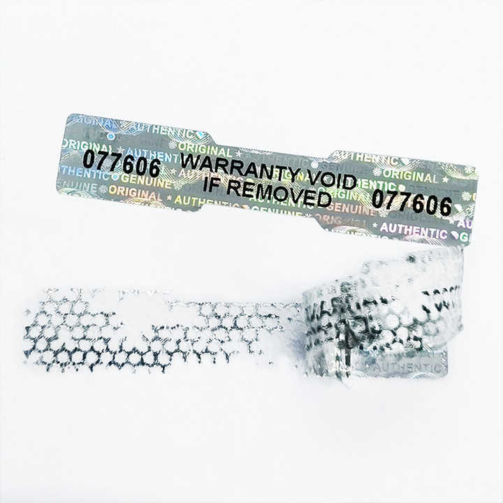 Holographic Security PET Label Unique Serial Numbering Void Tamper Proof Vinyl Sticker for Pharmaceutical Products