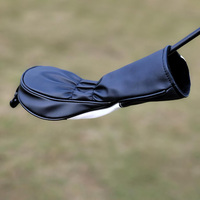 Housse de tête de club de golf en forme de baril, en PU souple noir, motif galets, 460 CC, avec doublure en peluche et porte-tee de golf