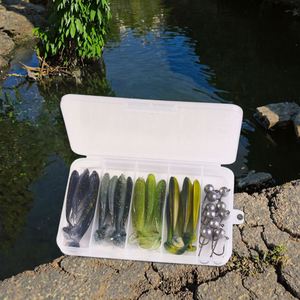 Kit de Señuelos de Silicona y Metal al por Mayor, 34 Piezas/Caja, Juego de Señuelos Artificiales Blandos de Alta Calidad de 7 cm con Anzuelos de Pesca con Plomo - Product Image 3