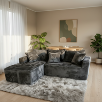 Canapé d'angle convertible en L, rembourré, sans structure, à compression, moderne et luxueux, à prix abordable. Salons modulaires d'hôtel à trois places