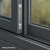 Ventana Corredera Moderna de Aluminio con Rotura de Puente Térmico, Doble Acristalamiento de Acero Inoxidable, Aislamiento Acústico para Cocina o Villa