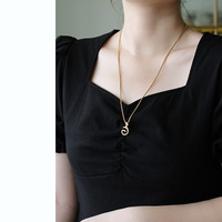 SSeeSY vrac plaqué or bijoux de mode pendentif breloques en acier inoxydable alphabet lettre initiale collier pendentif pour collier
