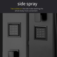 Datima — panneau d'écran de douche mural, système de robinetterie mitigeur, en aluminium noir, Massage Spa de pluie, salle de bains moderne