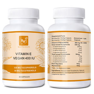 Vente en gros Vitamine E 400 LU Naturel Vegan Suppléments Mélange de Tocophérols Tocotriénols Soins de la Peau Vitamine E 60 Capsules - Product Image 2