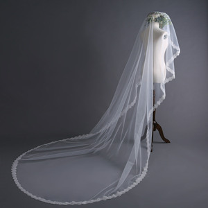 Exquis fleur de prunier Sequin <span class=keywords><strong>voile</strong></span> monocouche dentelle blanc cassé 3M Long Train accessoires de mariage <span class=keywords><strong>Simple</strong></span> <span class=keywords><strong>voile</strong></span> de <span class=keywords><strong>mariée</strong></span> - Product Image 1