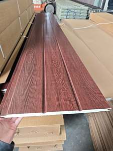 Panel Decorativo para Pared Exterior de Villa, Fácil de Instalar, Panel Sándwich de PU, Panel Metálico con Diseño de Madera Tallada - Product Image 2