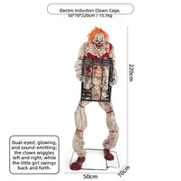 Décoration d'Halloween : Grand Clown Électrique Sonore et Lumineux pour Parc à Thème, Carnaval, Maison Hantée - Accessoire en Plastique Durable