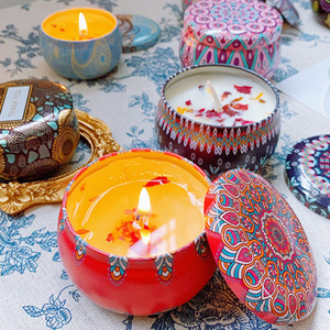 Bougie parfumée en cire de soja en forme de tasse, style ethnique, senteur nordique, pour chambre à coucher, sommeil, cadeau, souvenir - Product Image 2