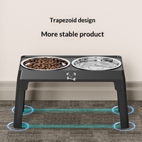 Bol à nourriture pour chien pliable et réglable en hauteur, portable, pour les voyages et l'extérieur, en plastique et acier inoxydable, respectueux de l'environnement
