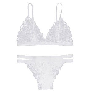 En stock, lencería sexy de encaje transparente de tres piezas, nuevo estilo, perfecta para la medianoche, chicas sensuales, europeas y americanas. - Product Image 4