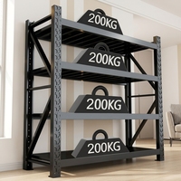Étagères de rangement réglables Capacité 200 kg/étagère Protection contre la corrosion Certifié CE Montage facile Étagère multi-niveaux en acier 4/5