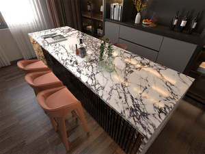 Piedra Sinterizada con Aspecto de Mármol, Mármol Artificial para Azulejos de Piso Interior y Decoración de Paneles de Pared, Mármol Taj Mahal - Product Image 4