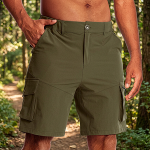 Short Cargo Homme Taille Plus, 4 Way Stretch, Décontracté, 6 Poches, Smart Casual Workout Shorts avec Taille Grande Taille Brodée - Product Image 3