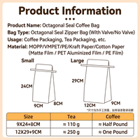 Sachet de café à fermeture à l'ancienne de 250g 500g avec valve de dégazage, en papier kraft personnalisé et feuille d'aluminium, pour emballage de thé et aliments secs