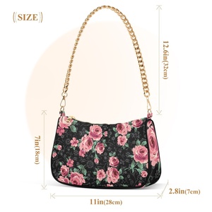 New Style Luxury Women <b>Handbags</b> <b>Chain</b> Women Luxury Purse Tote Bag Customs logo Flower Print for Sale - Product Image 3