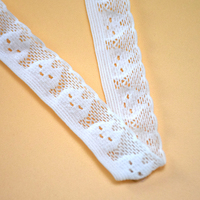 Fabricant de lacets élastiques en maille blanche brodée à bas prix pour vêtements