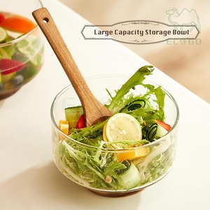 ชามไม้กระถินขนาดใหญ่สำหรับผสมอาหาร ชั้นวางผลไม้สด ที่วางแคปซูลกาแฟ ชามสลัดไม้ - Product Image 3