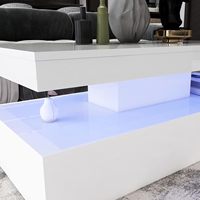 Table basse en bois moderne haute brillance ensemble de table basse blanche