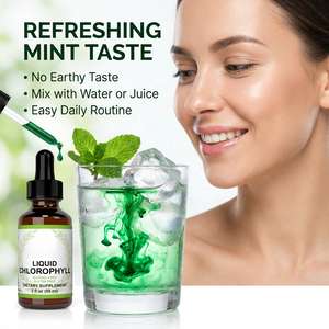 Gouttes de chlorophylle liquide 59 ml, saveur menthe, stimulant d'énergie naturel, antioxydant, détoxifiant pour la peau, soutien immunitaire pour adultes, déodorant interne - Product Image 5