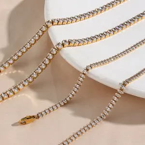 Cubic Zirconia Frosty Tennis Zircon Necklace Chokers For Women Necklace Jewelry Bridal Jewelry