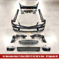 Kit de Conversión de Carrocería para Mercedes-Benz Clase C W204 2011-2014, Parachoques Delantero y Trasero Estilo 63 con Difusor de Capó