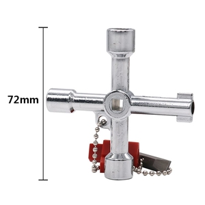 DIHAO Outil multifonction pour plombiers, clé 4 voies pour boîtier de compteur gaz/électricité, outil de plomberie pour radiateur, clés de gaz et d'eau pour plombiers, neuf - Product Image 5