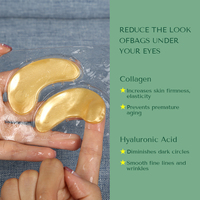 Patchs Hydrogel Coréens OEM au Collagène et Or 24K pour le Contour des Yeux – Éclaircissants, Anti-âge, Cernes et Yeux Gonflés – Masque Oculaire Personnalisable avec Logo