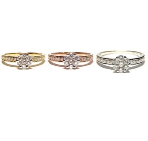 Bijoux haut de gamme or 18 carats or jaune massif 100% diamant naturel bijoux fins bague de fiançailles ronde pour mariage - Product Image 4