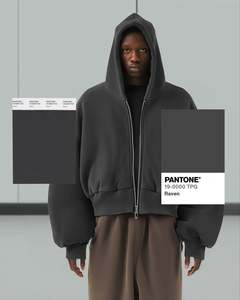 Yingling Hombres Baggy Zip Hoodie 3D Bordado Imprimir Peso Pesado 400GSM 500GSM Poliéster/Algodón Recortado Invierno Zip up Hoodie - Product Image 3