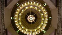 Lustre LED doré moderne et simple en métal et cristal, style marocain, pour projet de grande mosquée ou centre islamique, personnalisable
