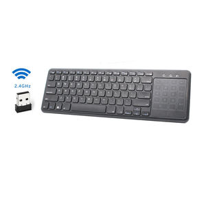 Clavier sans fil ultra-mince 2,4 GHz en ABS avec pavé tactile et pavé numérique pour ordinateur portable, Smart TV, HTPC, PC, tablette - Product Image 1