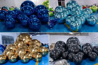 Ballons publicitaires gonflables lisses argentés de couleur personnalisée pour l'extérieur, grosses boules brillantes pour les événements de fête