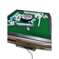 Table de Mahjong Pliante en Plastique de Luxe de Haute Qualité, Qualité Casino Professionnelle, 2 Jeux de Tuiles de Mahjong 2 Couleurs pour le Divertissement