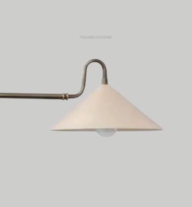 Lustre suspendu linéaire de luxe de style moderne du milieu du siècle, finition laiton antique, double disque, style italien minimaliste, 2 lumières - Product Image 3