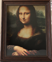 Lit pour chat de luxe écologique inspiré de la Mona Lisa, avec cadre photo remplaçable et griffoir en bois, style peinture à l'huile antique 3D améliorée