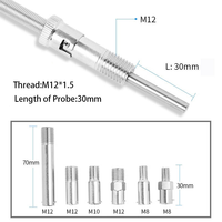 Capteur de température thermocouple à sonde filetée M12 Ressort de compression personnalisable K/E/PT100 OEM/ODM pris en charge