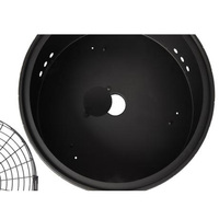 SEJR Brasero moderne rond en acier de 24 pouces pour brûler du bois avec grille de cuisson intégrée pour table extérieure